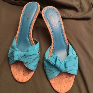 COACH teal vintage heels / sandals size 7